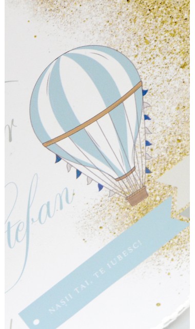 Trusou de botez pentru baieti cu baloane de aer cald, Glam Journey 11